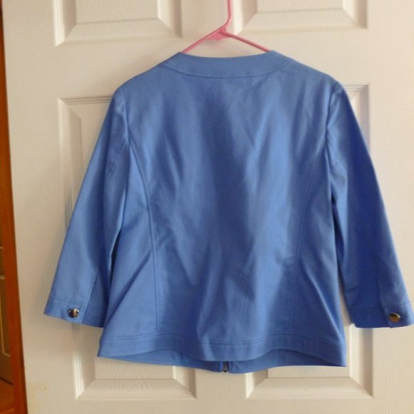 Rafaella Blue Marina Jacket Shirt zip up Top 8 pockets - Picture 2 of 12